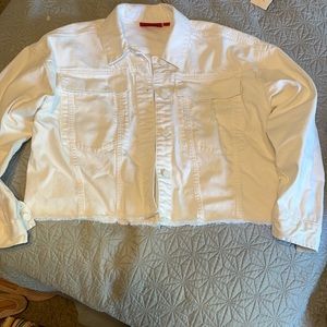 Jennifer Lopez white jean jacket